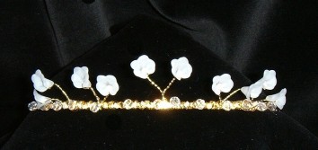 Front view of Frosted Lilies Tiara