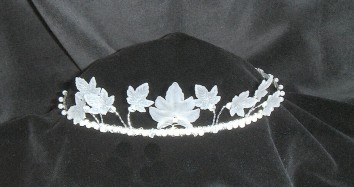 Front view Frosted Maple Leaves Tiara