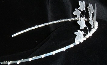 Side view of Frosted Maple Leaves Tiara
