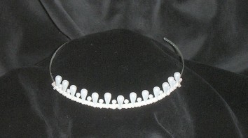 Front view Pearl Droplet Beads Tiara