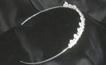 Side view of Hearts & Crystal Beads Tiara