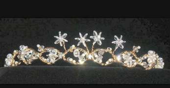 Crystal bead link design tiara